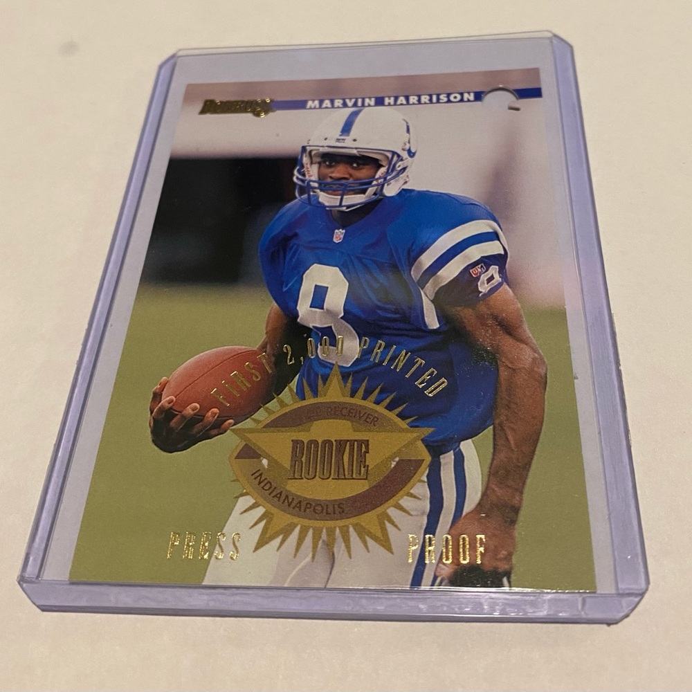 Marvin Harrison RC Rookie Rare! 1996 Donruss Football Card Press Proof Vintage